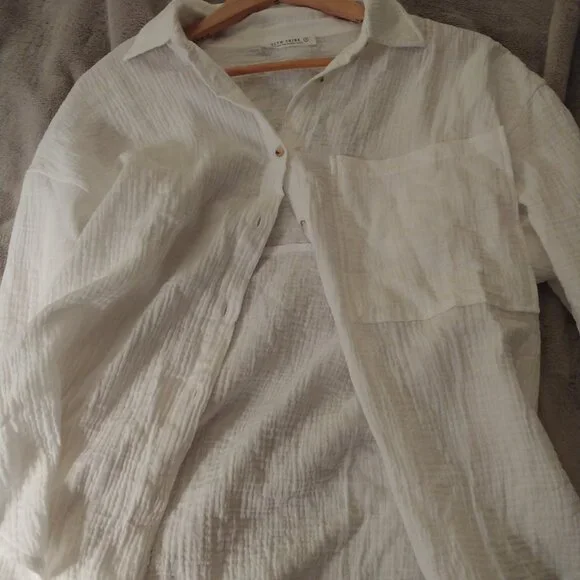 BRAND NEW 12th Tribe Corsica White Button Down Shirt size Small - Picture 5 of 12
